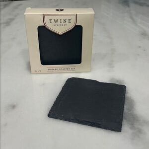 Twine Living Co. Black Square Coaster Set